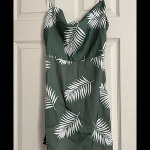 Forever 21 Cream & Olive silk dress